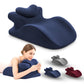 Almohada de cuña azul de apoyo para posiciones íntimas de parejas