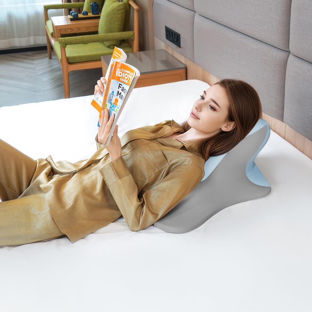 Almohada en Cuña de Apoyo Íntimo para Parejas, Color Azul