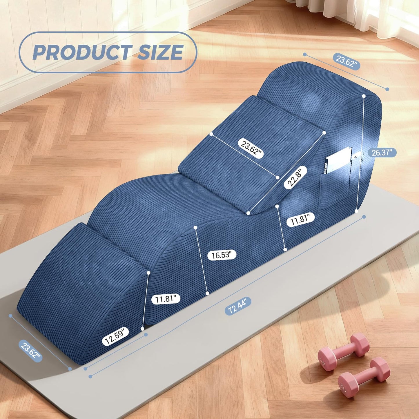 Chaise ergonómica de apoyo íntimo para sexo, color azul