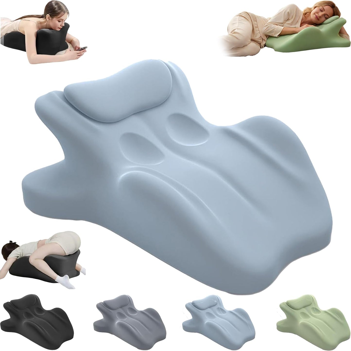 Almohada de soporte de espuma viscoelástica azul para intimidad en pareja