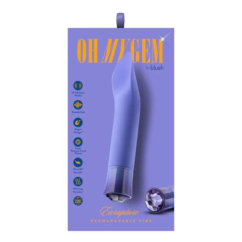 Blush Oh My Gem Enrapture Calentador estimulador lingual Vibe Tanzanite