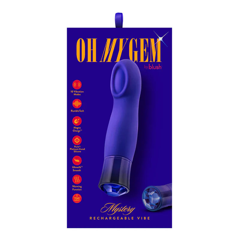 Colorete Oh My Gem Misterio Calentamiento Vibrador Punto G Zafiro