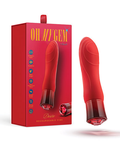 Colorete Oh My Gem Desire Vibrador Recargable Calentador Rubí