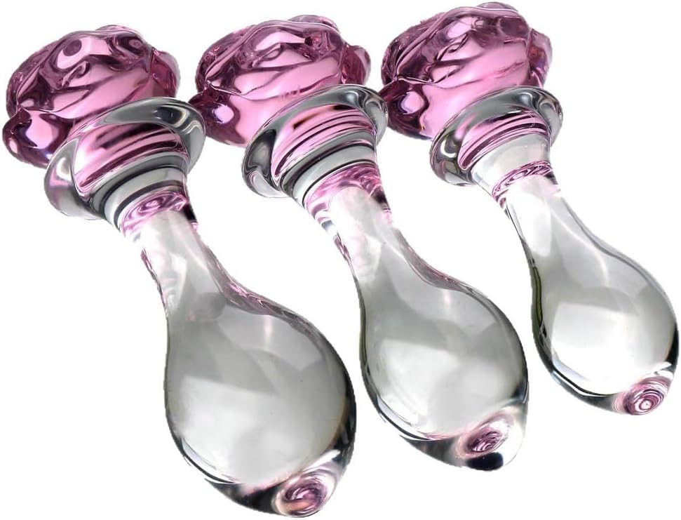 BlushBloom Ensemble de Plugs Anaux en Verre Rose