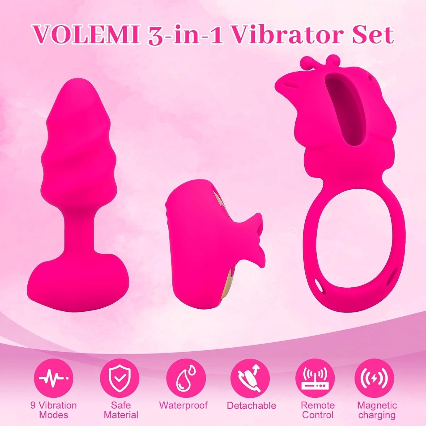 Kit de vibromasseur 3-en-1 pour couples BlushPlay