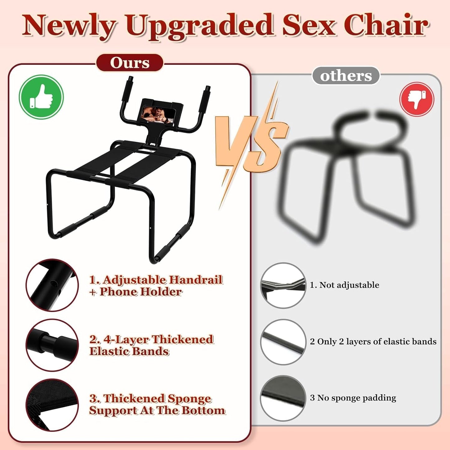 Silla de sexo BounceCore ajustable con posición de rebote