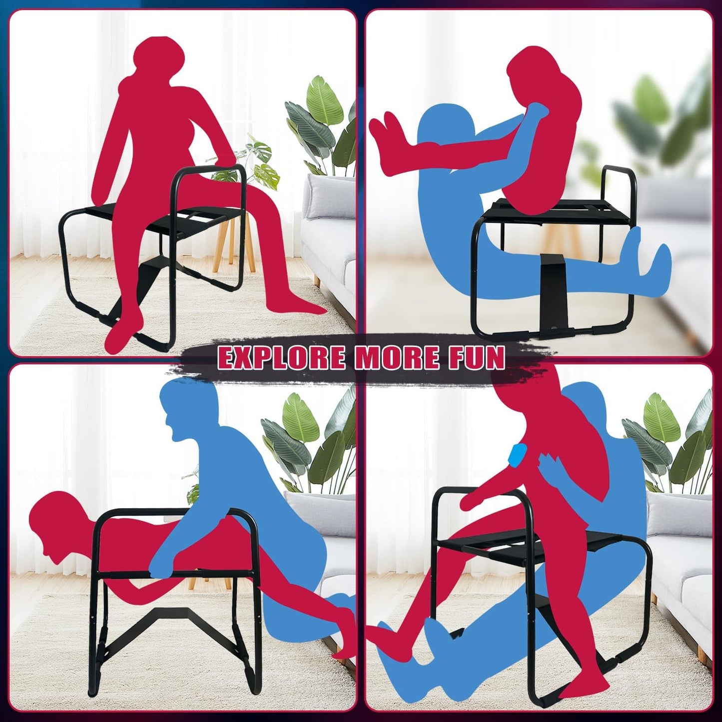 Sillón sexual ajustable BounceEase con reposabrazos