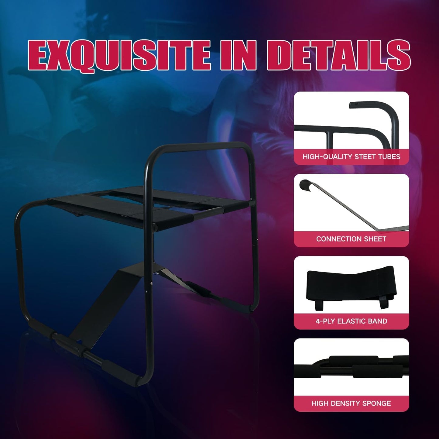 Sillón sexual ajustable BounceEase con reposabrazos