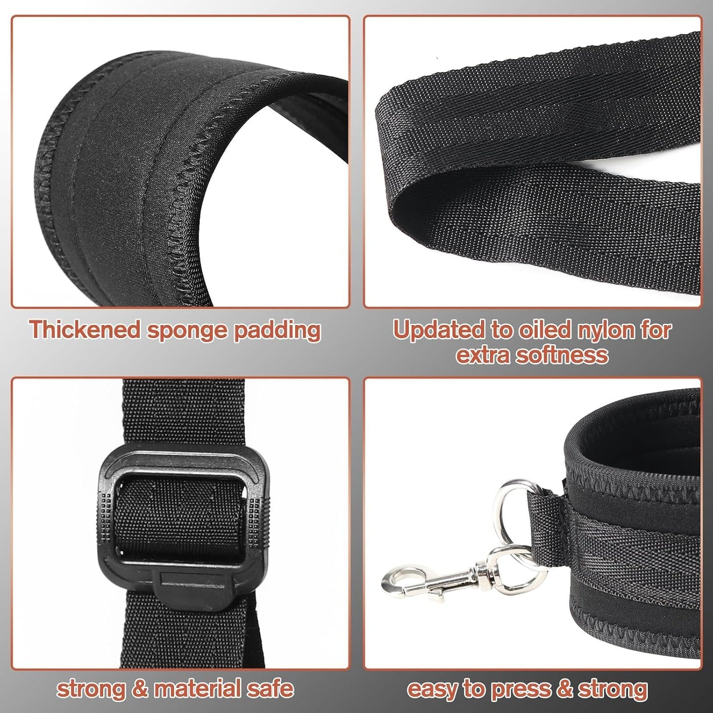 Correas ajustables de sujeción BDSM BoundFlex con puños acolchados