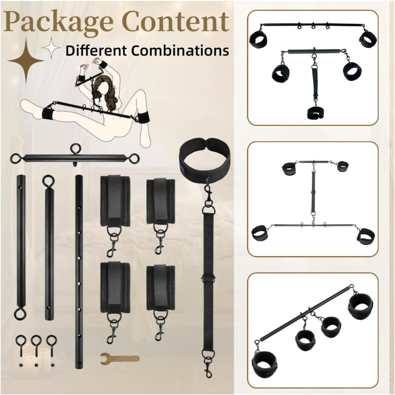 Kit de sujeción BDSM de barra ajustable BoundFrame