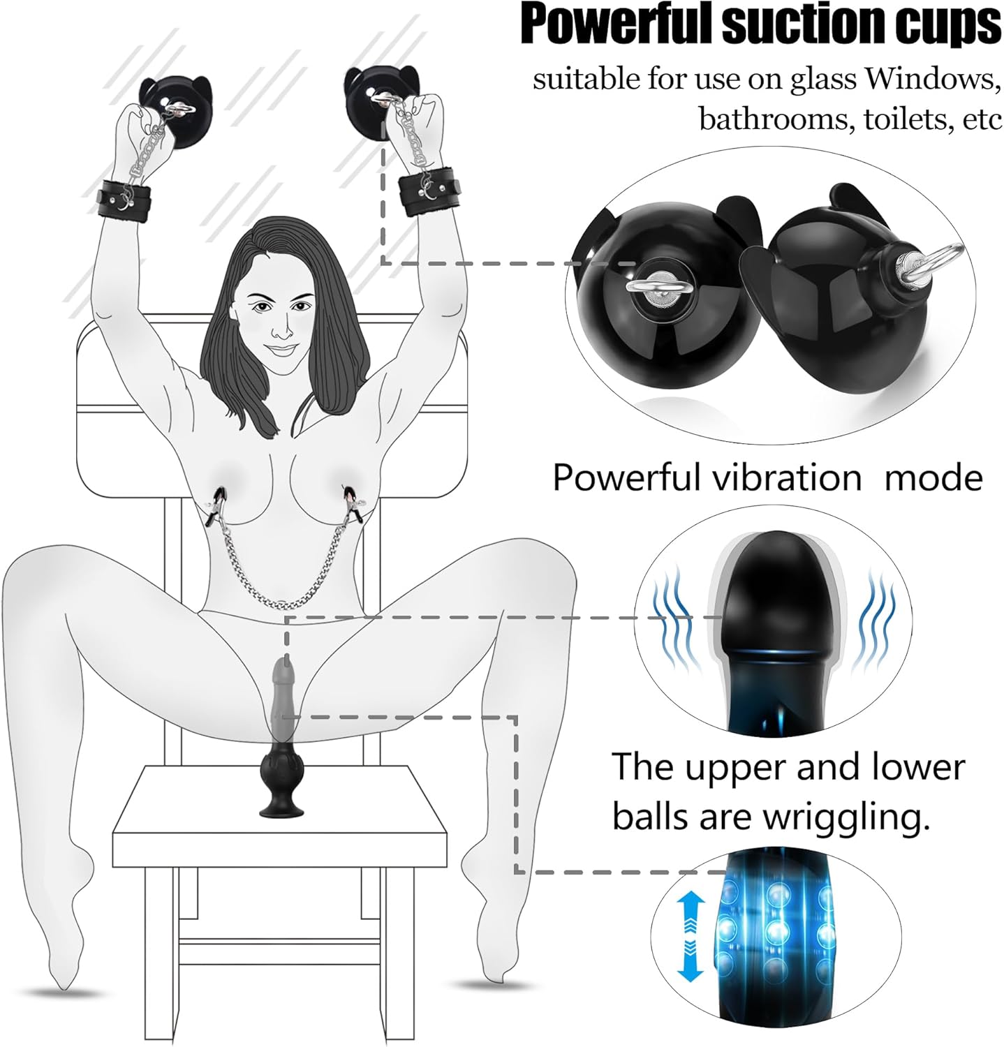 BoundMotion Deluxe: Dildo empujable y set BDSM
