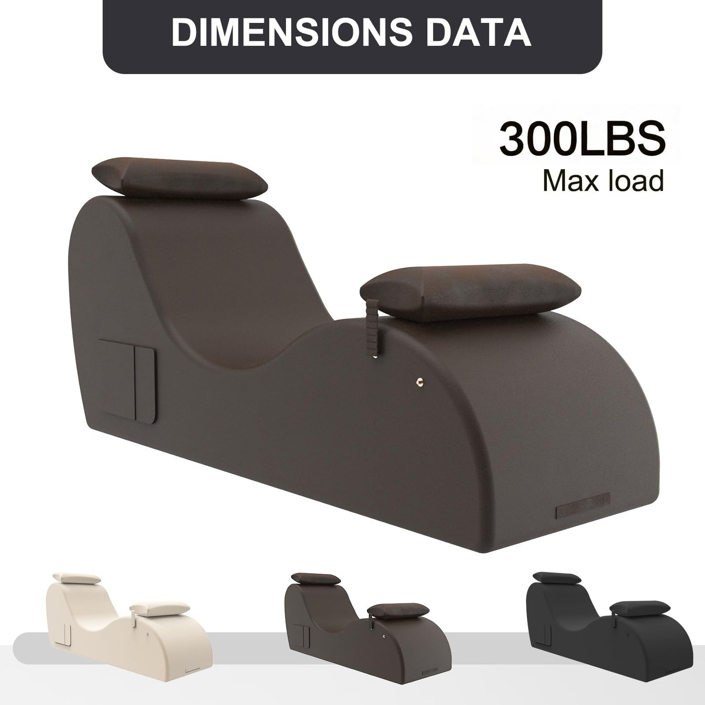 Chaise longue sexual de primera calidad, ergonómica y curva, de color marrón