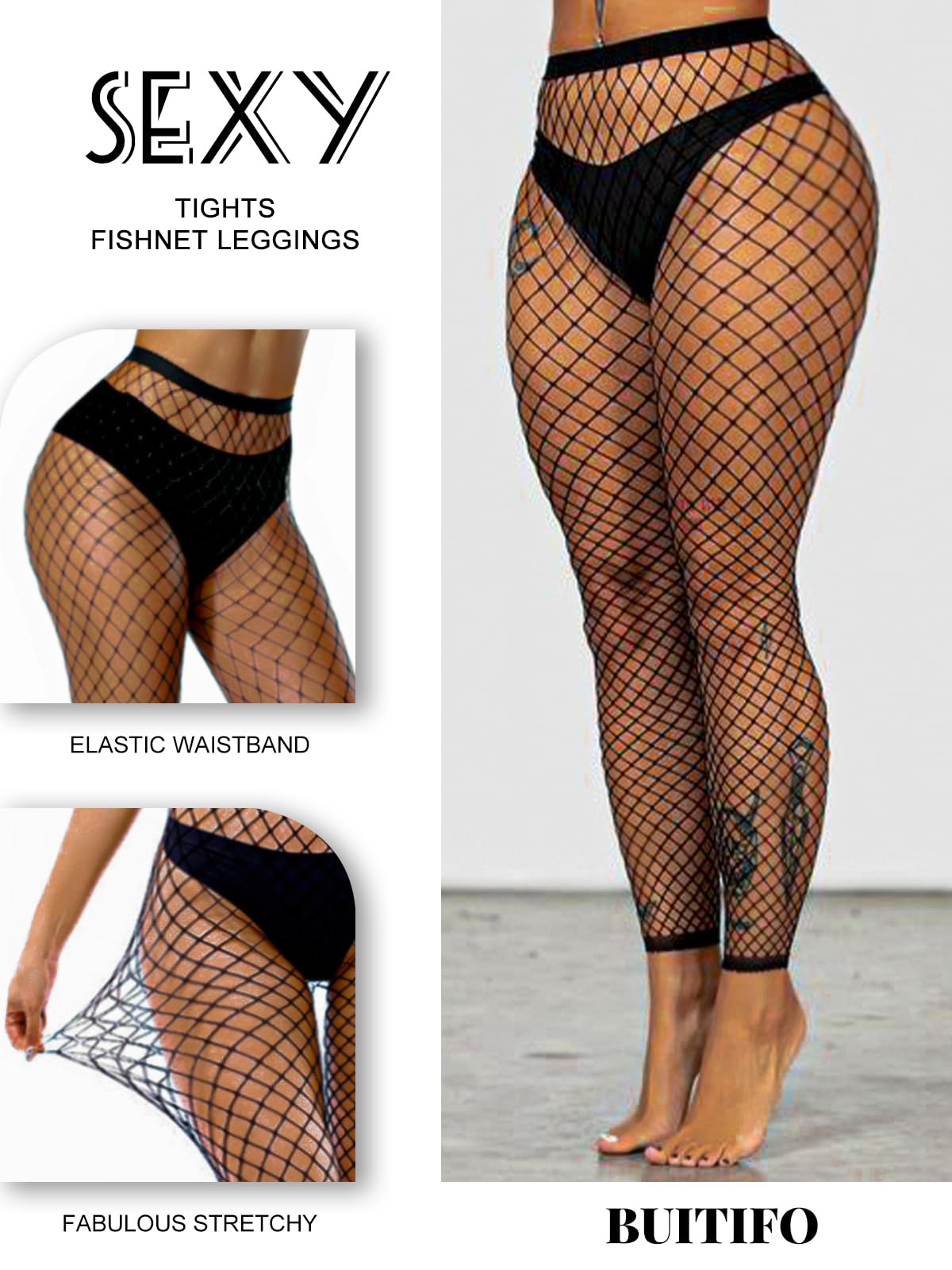 Striped Fishnet Cutout Lingerie Tights