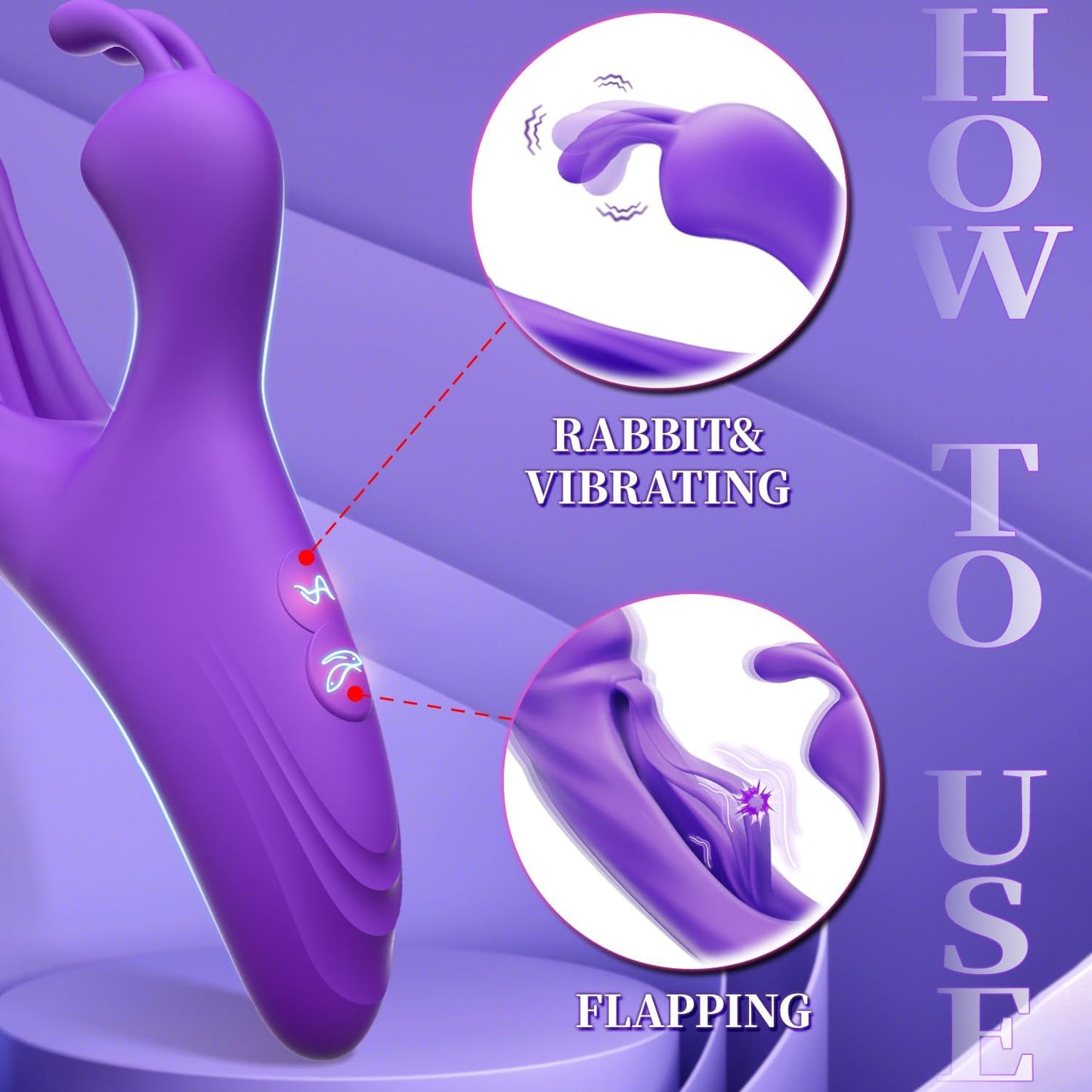 Vibrador con aletas BunnyBliss – 7 modos de vibración