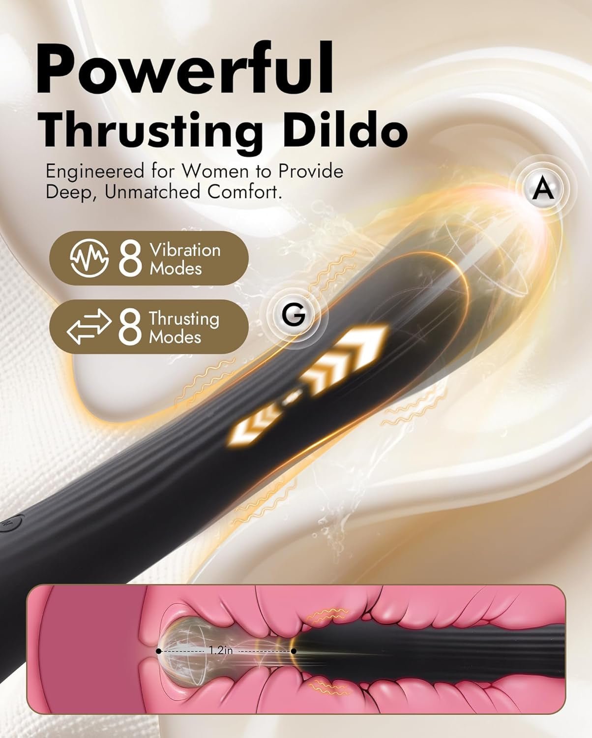 Vibrador de varita de empuje con control por aplicación y doble motor DualNova