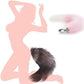 BlushFur Cola de Zorro Rosa y Blanca de 18" con Plug Anal de Acero