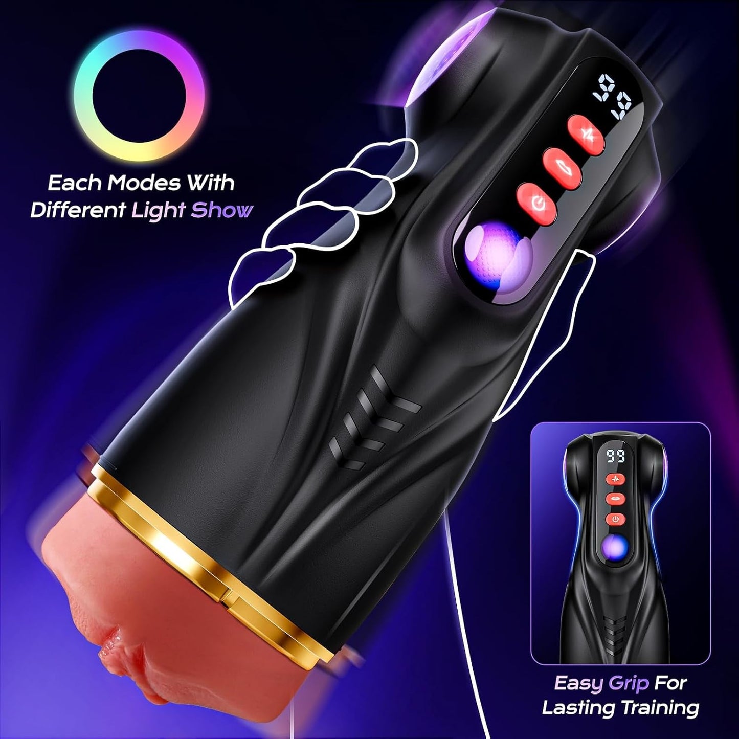 Vibrador Stroker de 3 Fundas SynapseX AI Pocket Pussy
