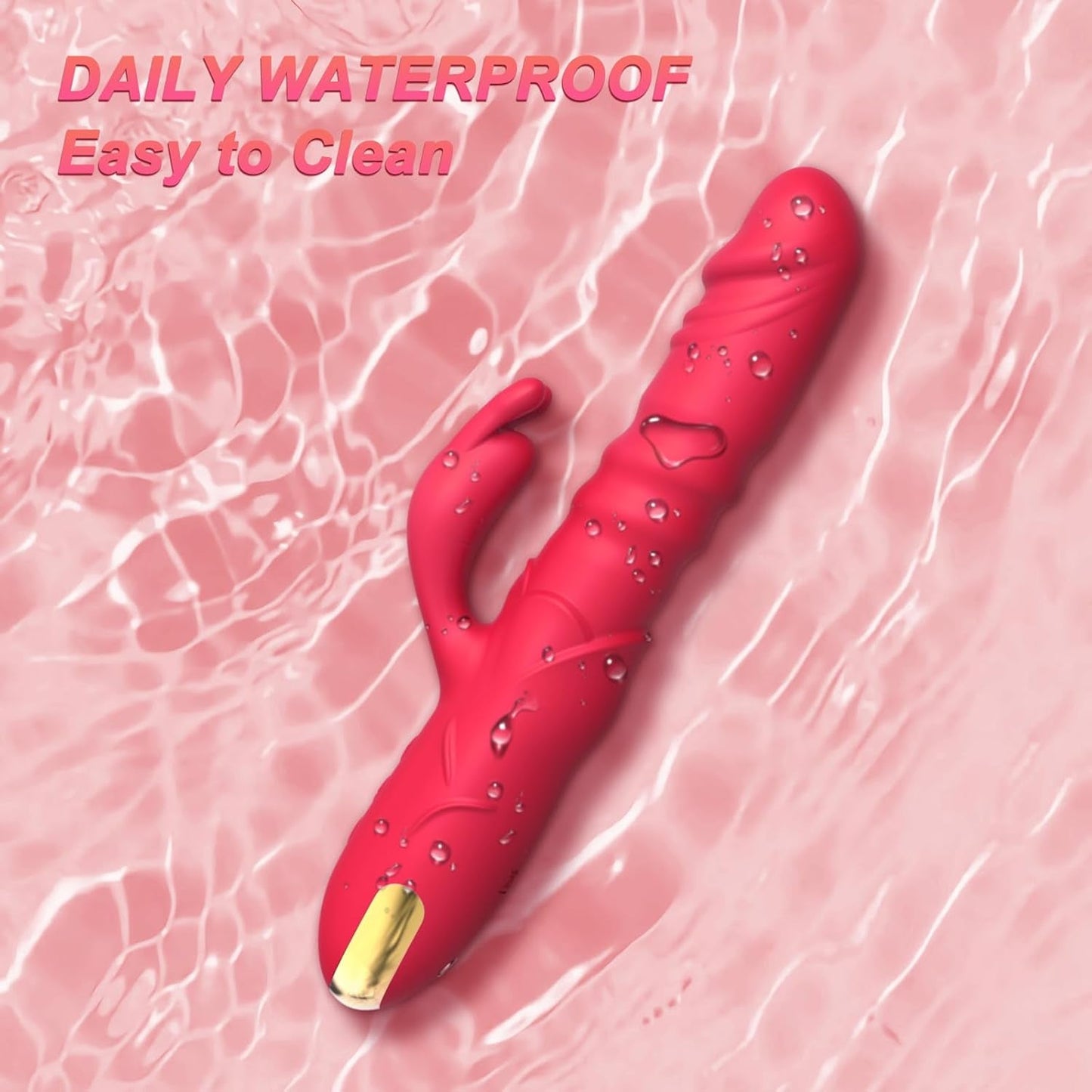 RoseThrust Vibrador de conejo penetrante 3 empujes 10 modos de silicona