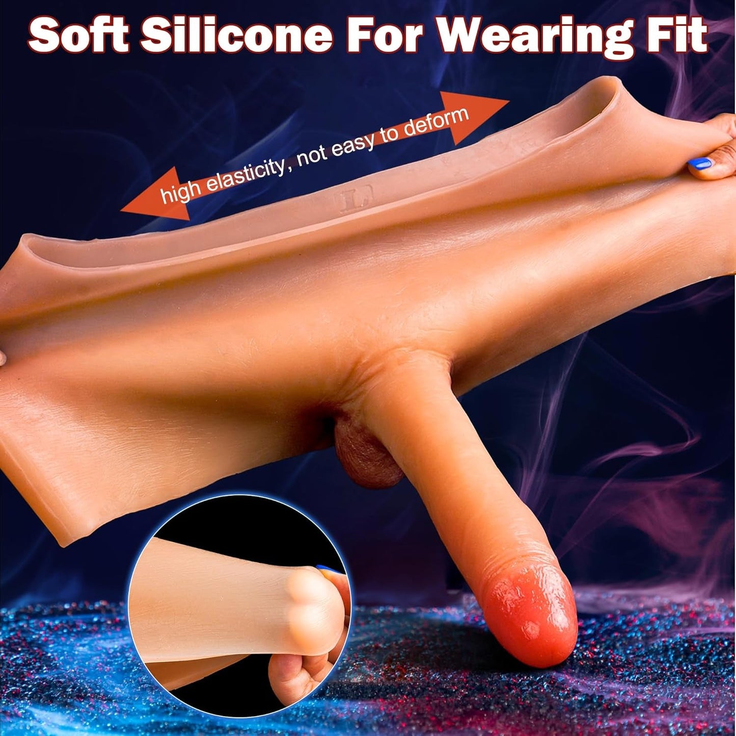 Bragas de silicona sin tirantes FlexSkin Dildo de 7 pulgadas
