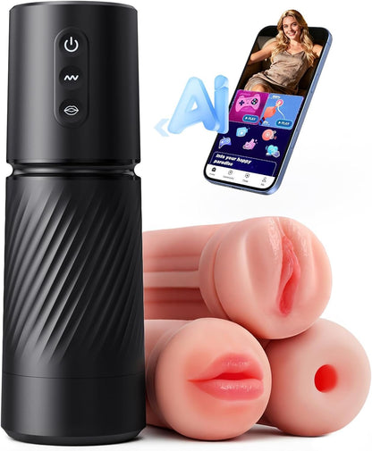 NeuroSync AI Sync Pocket Pussy 3 mangas doble motor Stroker
