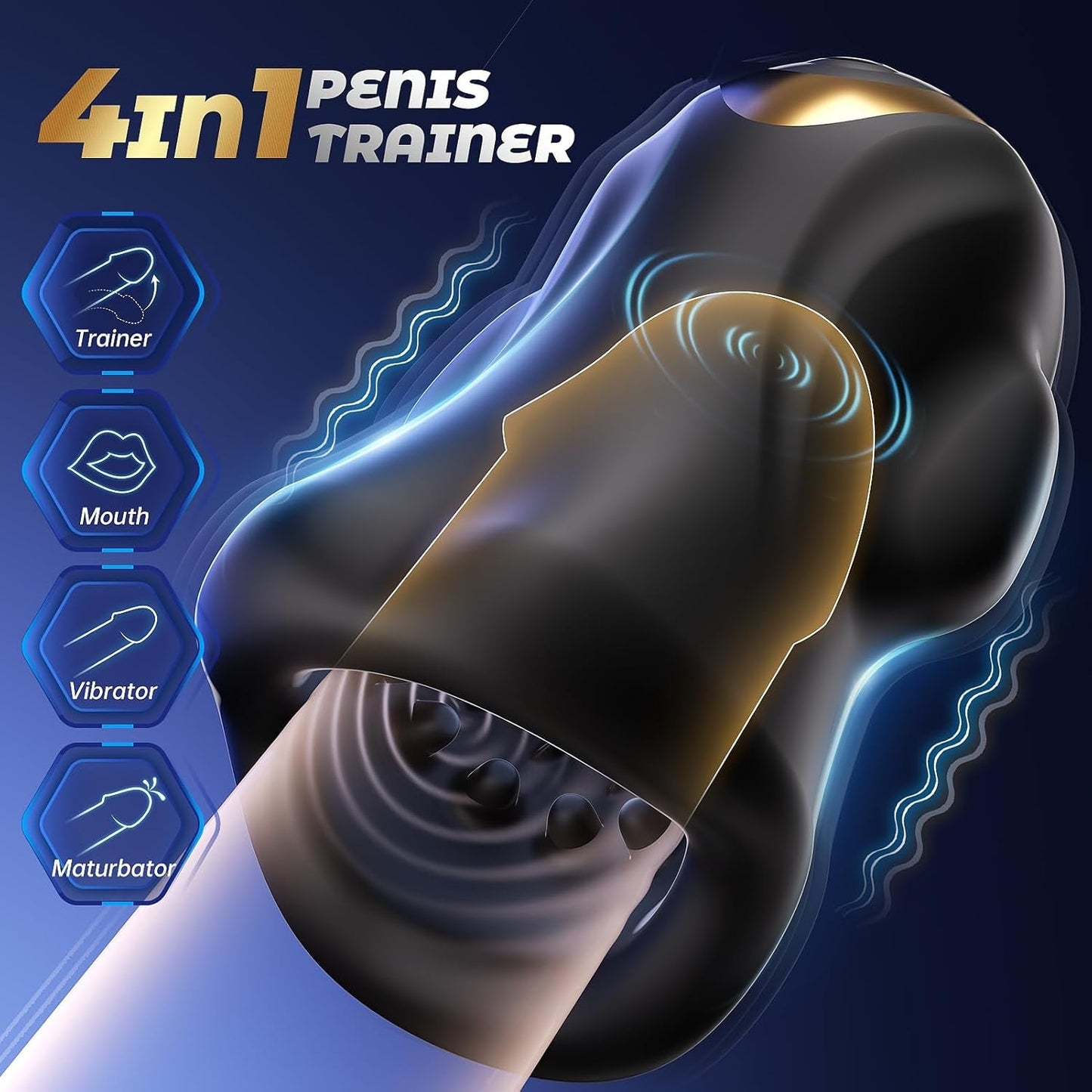 IntelliPulse AI 360° Male Masturbator 3 Motors 9 Modes