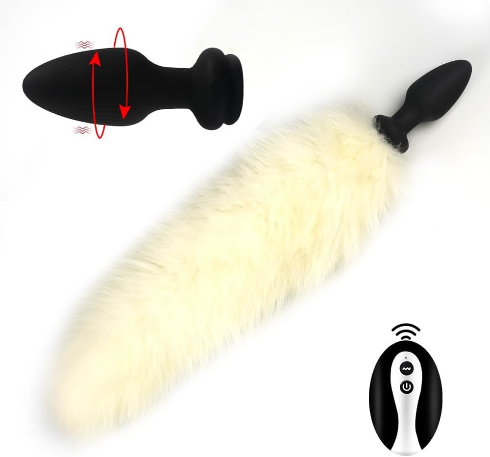 Tapón Anal Vibrador con Cola de Zorro de Control Remoto FrostPulse