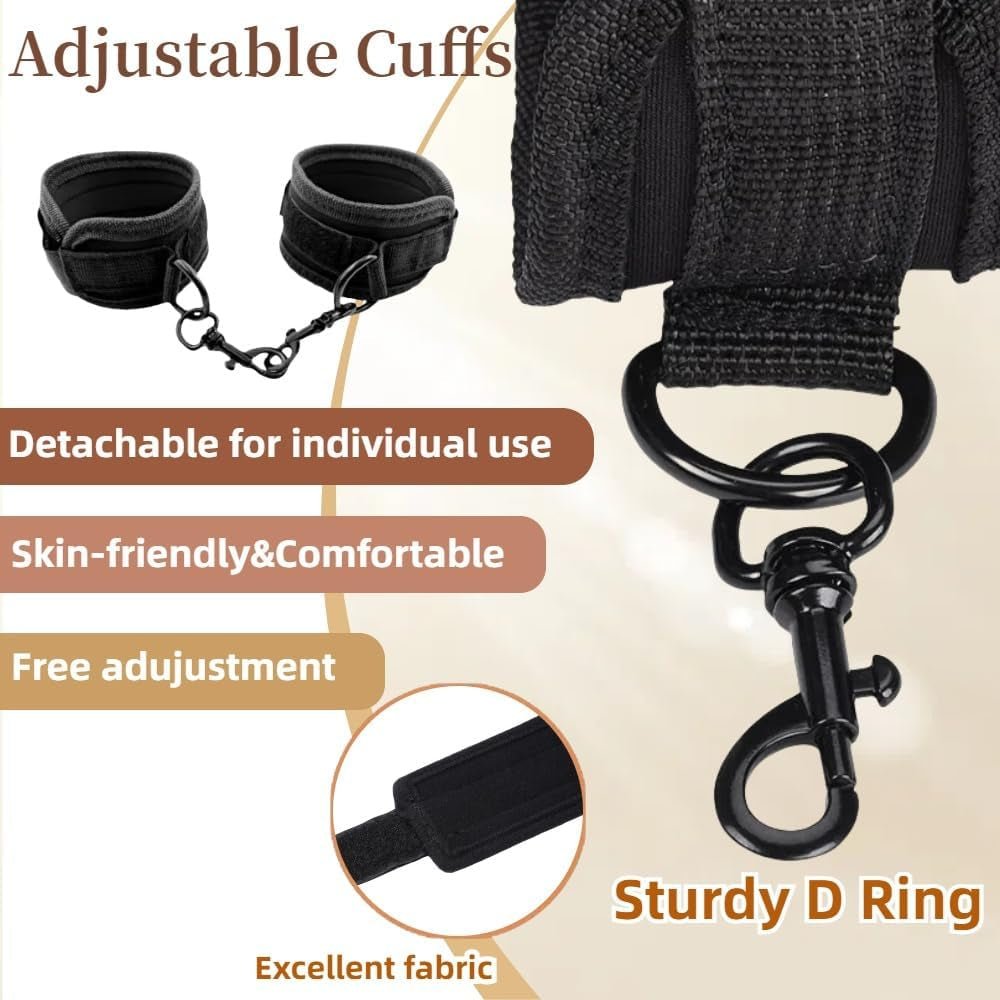 Set BDSM de barra separadora ajustable FlexBound con esposas