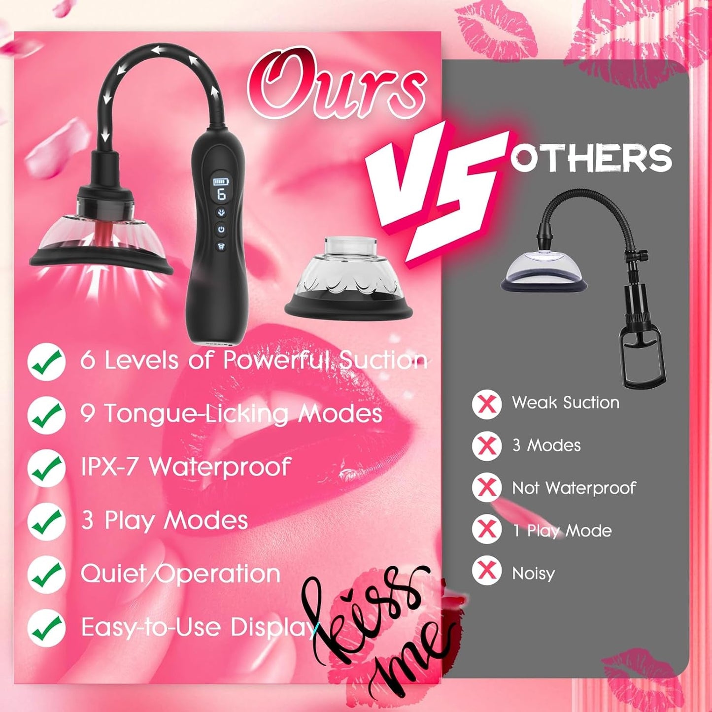 BlissPump Electric Pussy Pump with BDSM Nipple Clamps