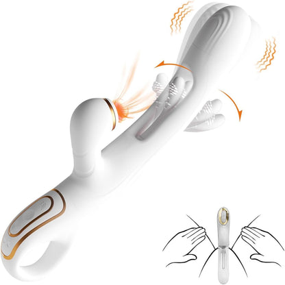 Vibrador de conejo IvoryPulse con succión y 3 modos de aleteo