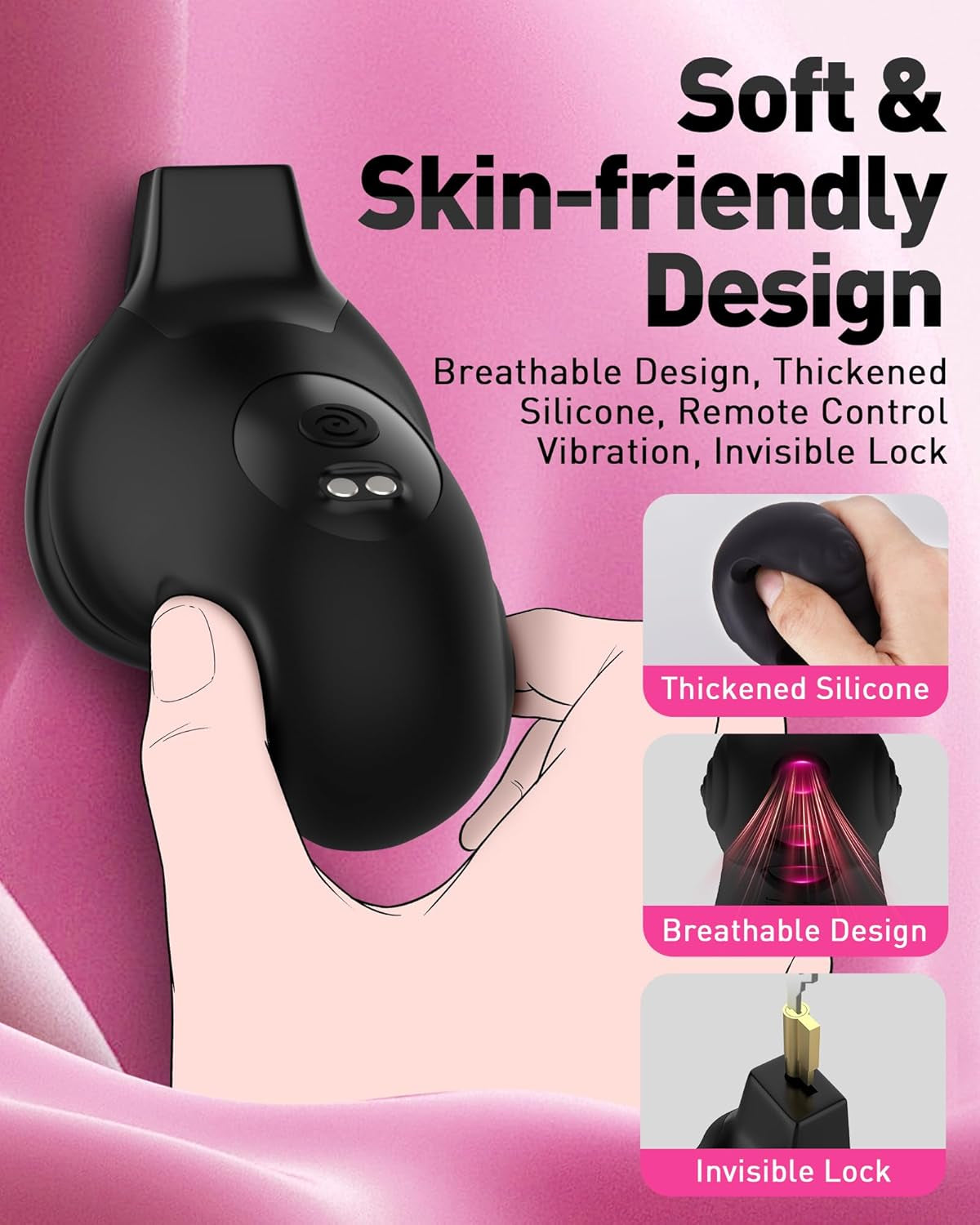 Jaula de castidad BDSM LockPulse controlada por aplicación