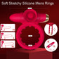 Anillo para pene vibrador con bala CrimsonPetal Red, estimulador de clítoris