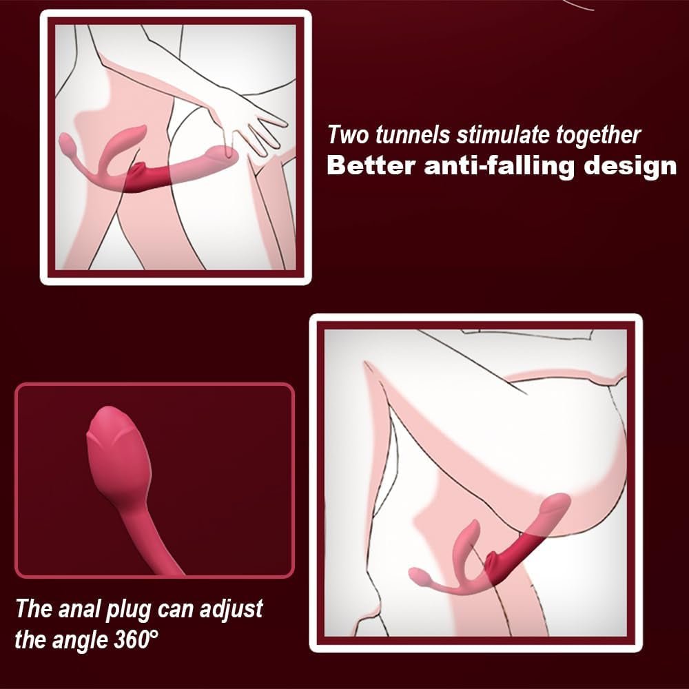 Vibrador de arnés sin tirantes de triple cabezal QuadSync