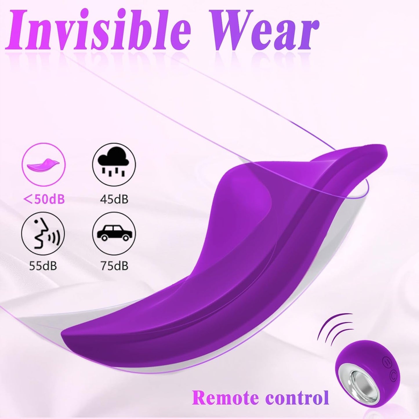 Vibrador de bragas WhisperRose portátil a distancia 12 modos