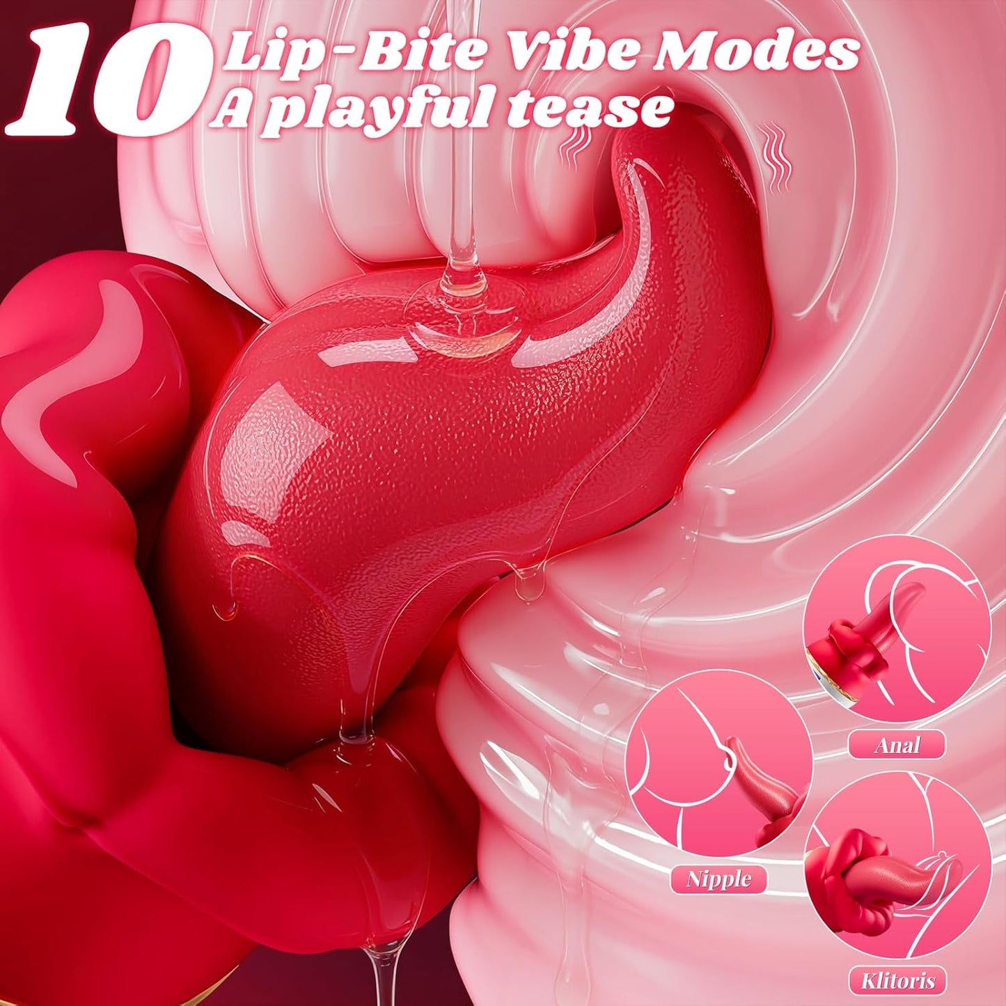 Vibrador de lengua de rosa FlorixaWave 5 en 1 con 10 modos para clítoris