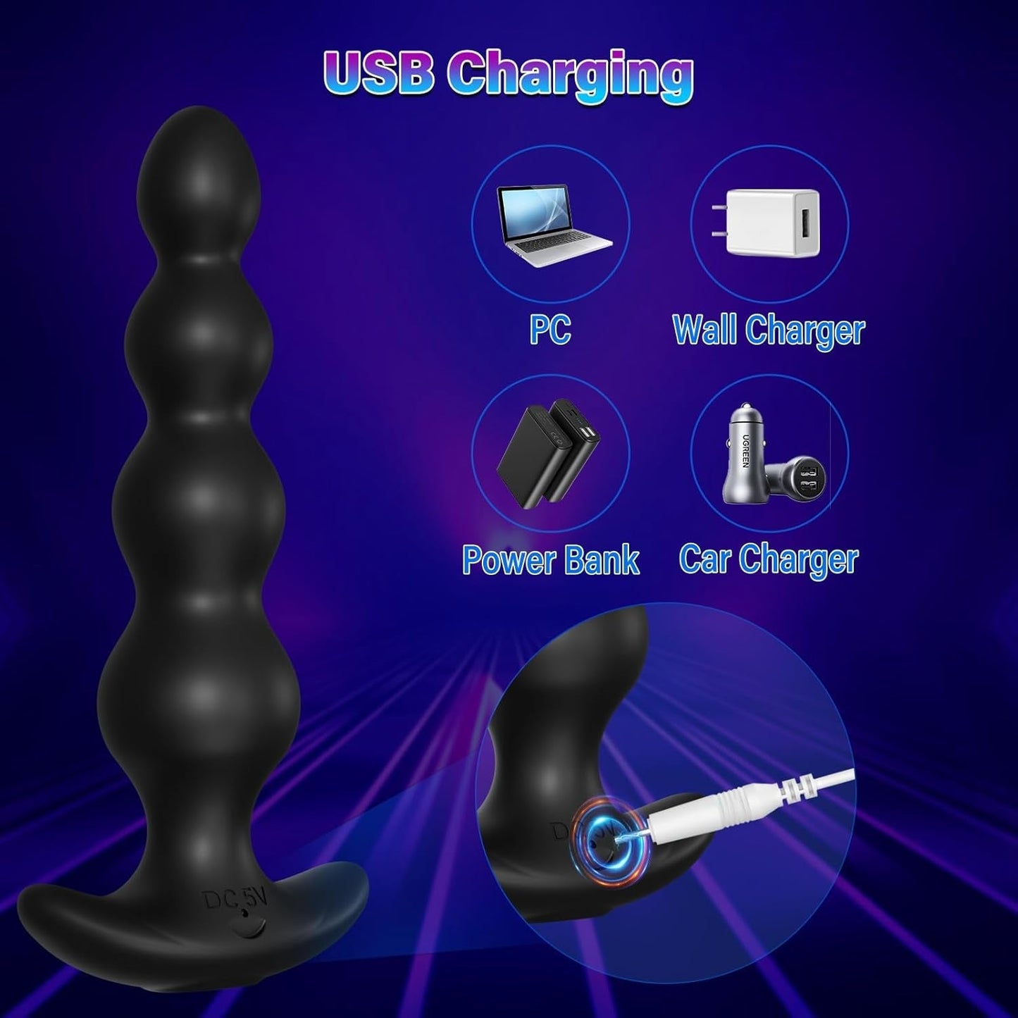 CascadePulse App-Control Vibrating Anal Beads | 9 Modes