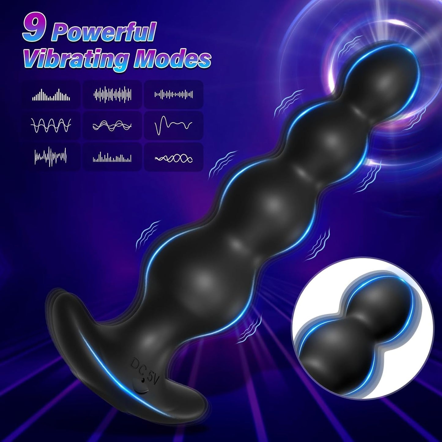 CascadePulse App-Control Vibrating Anal Beads | 9 Modes