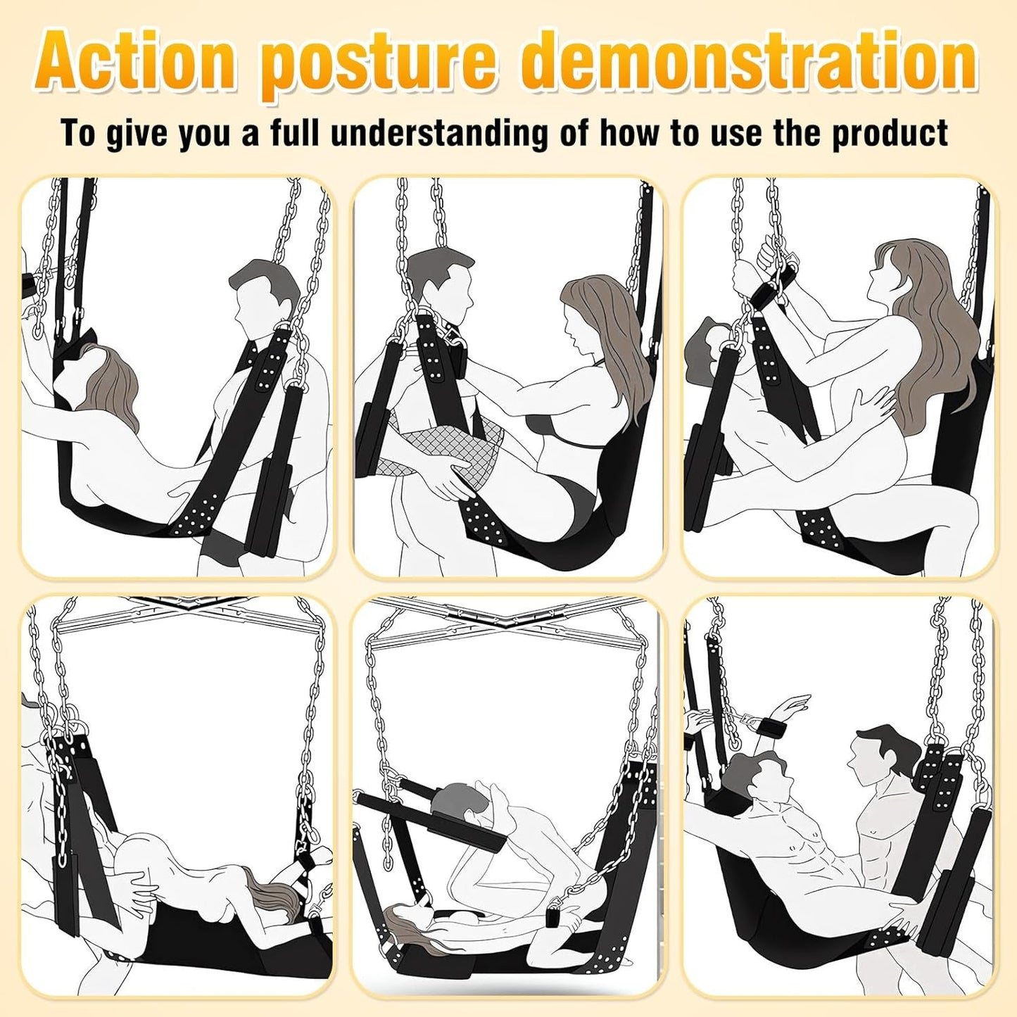 SteelRise Adjustable Heavy-Duty Ceiling Sex Swing