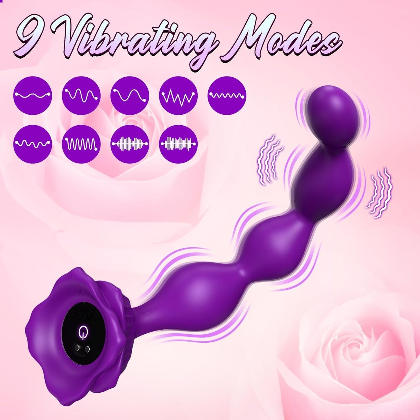 Vibromasseur Perles Anales VioletKiss Rose avec 9 Modes