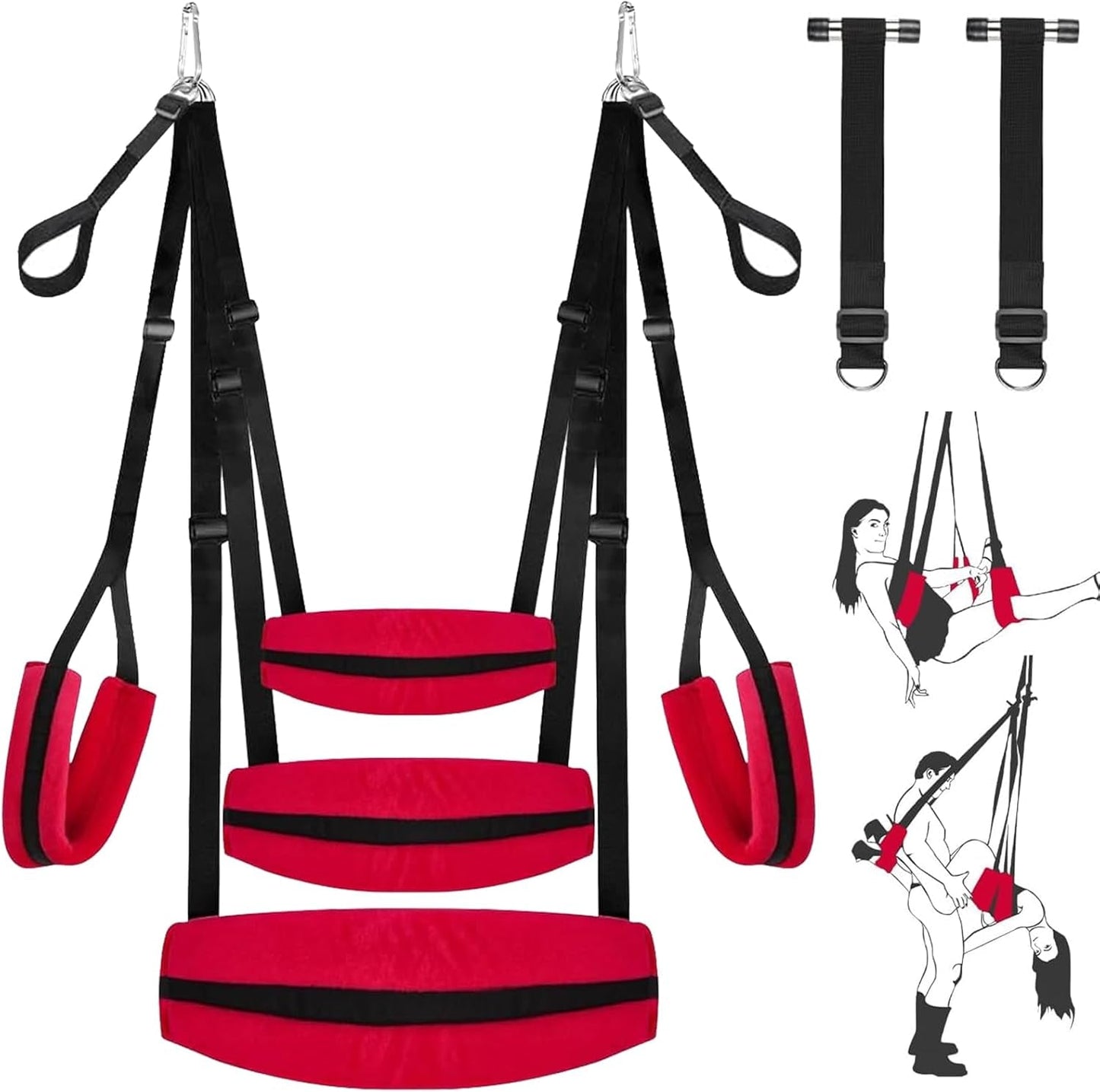 Columpio sexual de puerta ajustable LunarisX con arnés de soporte de 300 lb