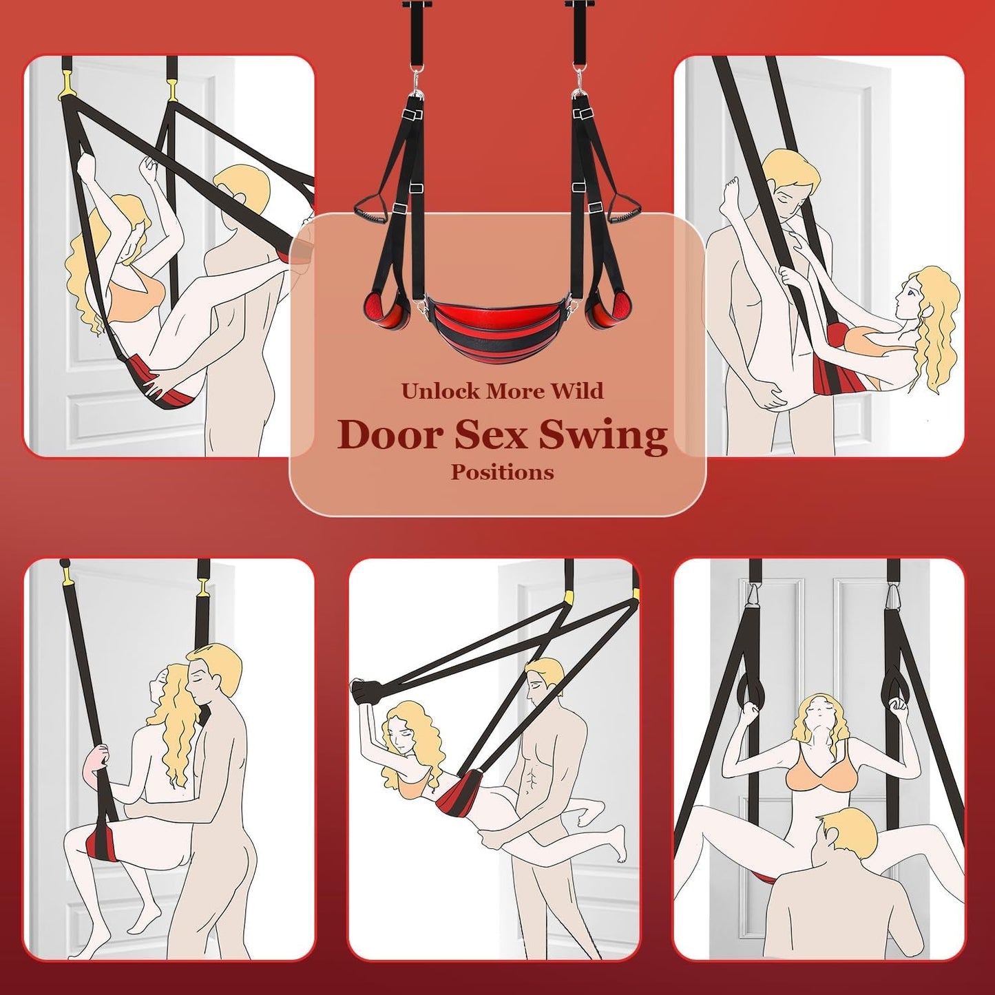 Columpio sexual 2 en 1 AerialyX con cojín grande para puerta