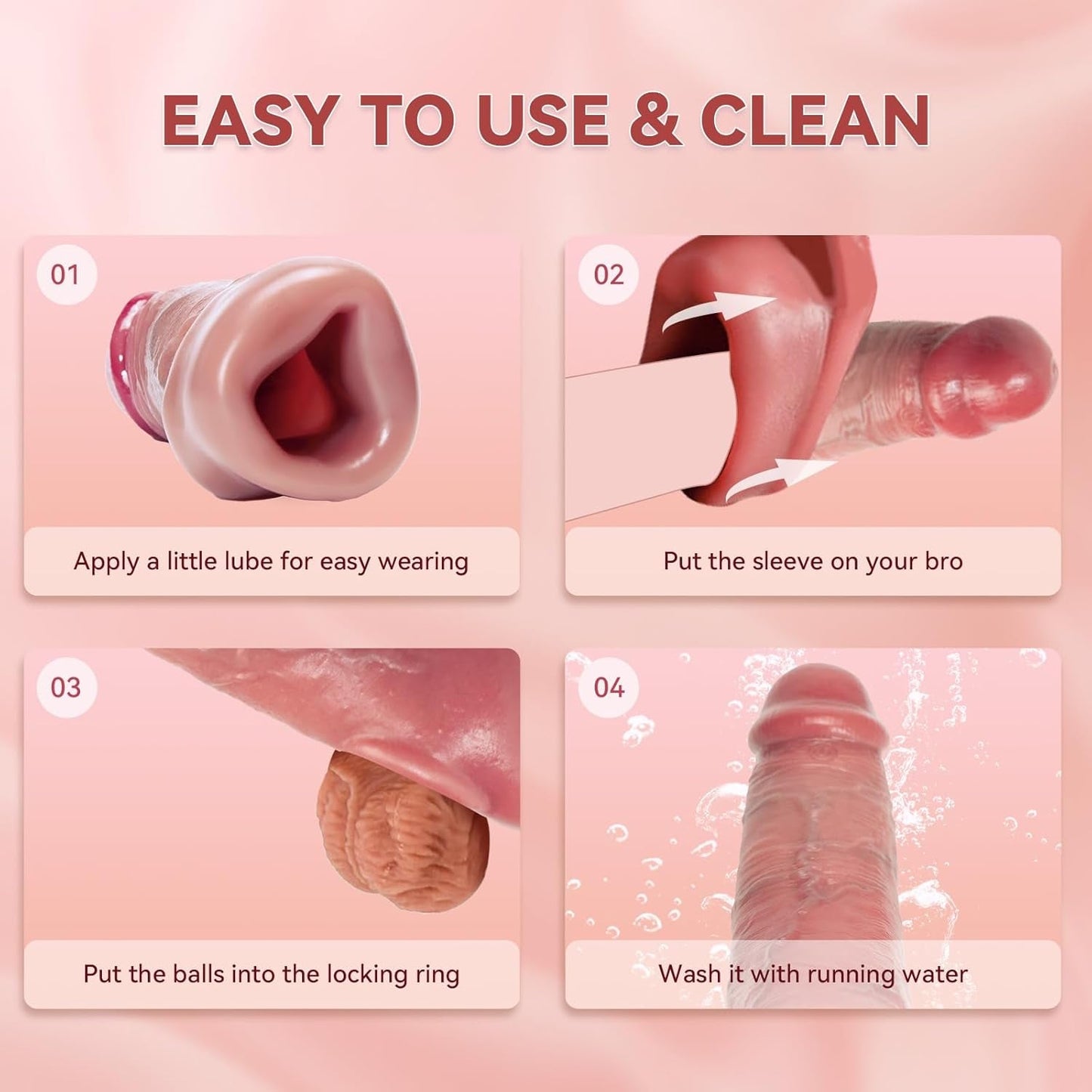 MaxGlide Extensor de pene vibrador y funda para el pene