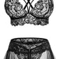 Ensemble de lingerie 3 pièces avec jupe en dentelle CharmLace