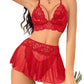 Ensemble de lingerie 3 pièces avec jupe en dentelle CharmLace