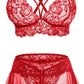 Ensemble de lingerie 3 pièces avec jupe en dentelle CharmLace