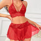 Ensemble de lingerie 3 pièces avec jupe en dentelle CharmLace