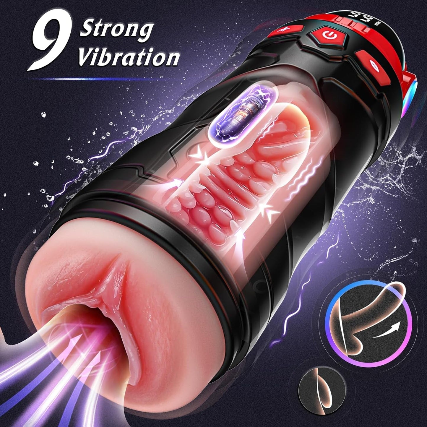 CipherX 2 Sleeves Male Stroker 9 Suction + 9 Vibe