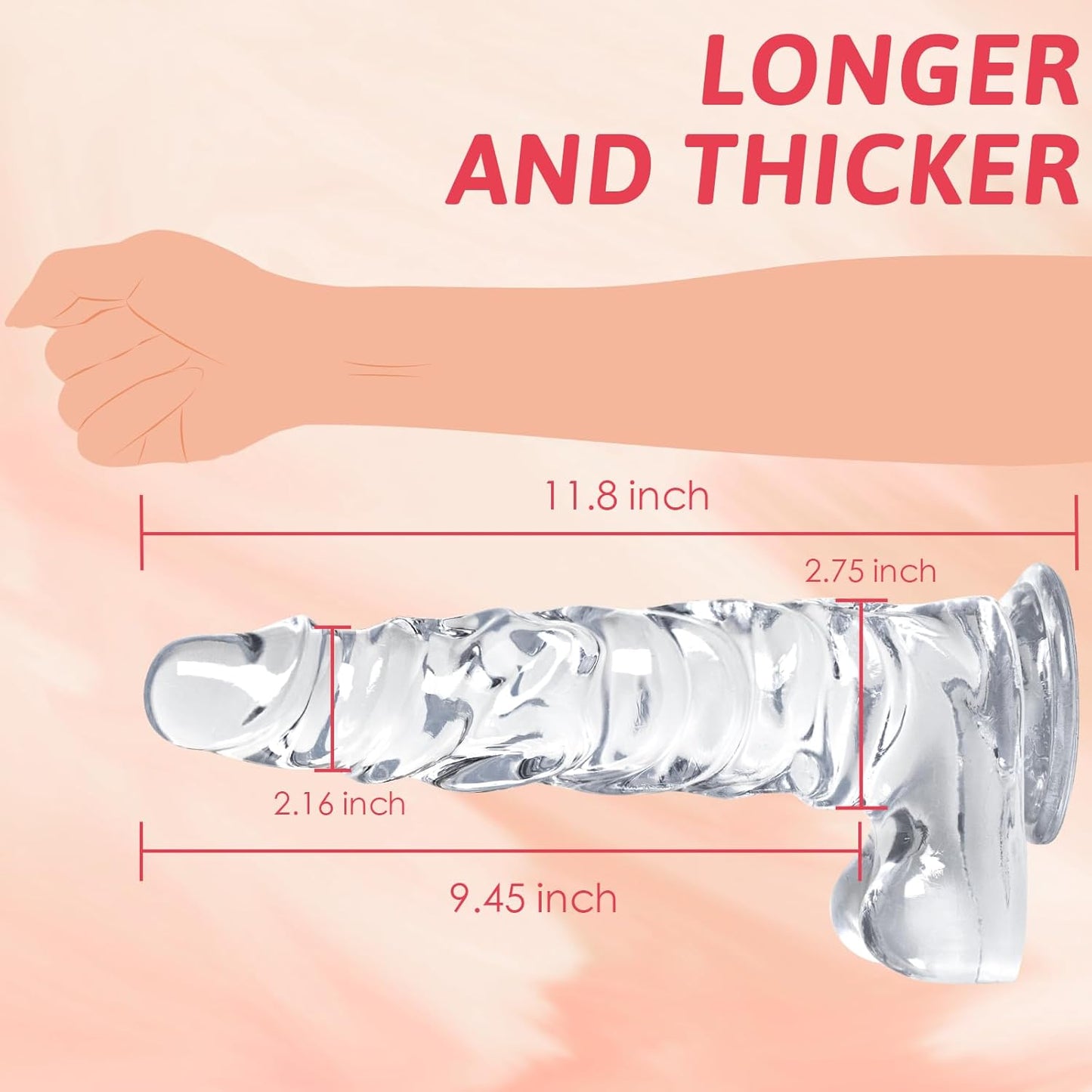 ClearCrave Gode musclé de 30 cm