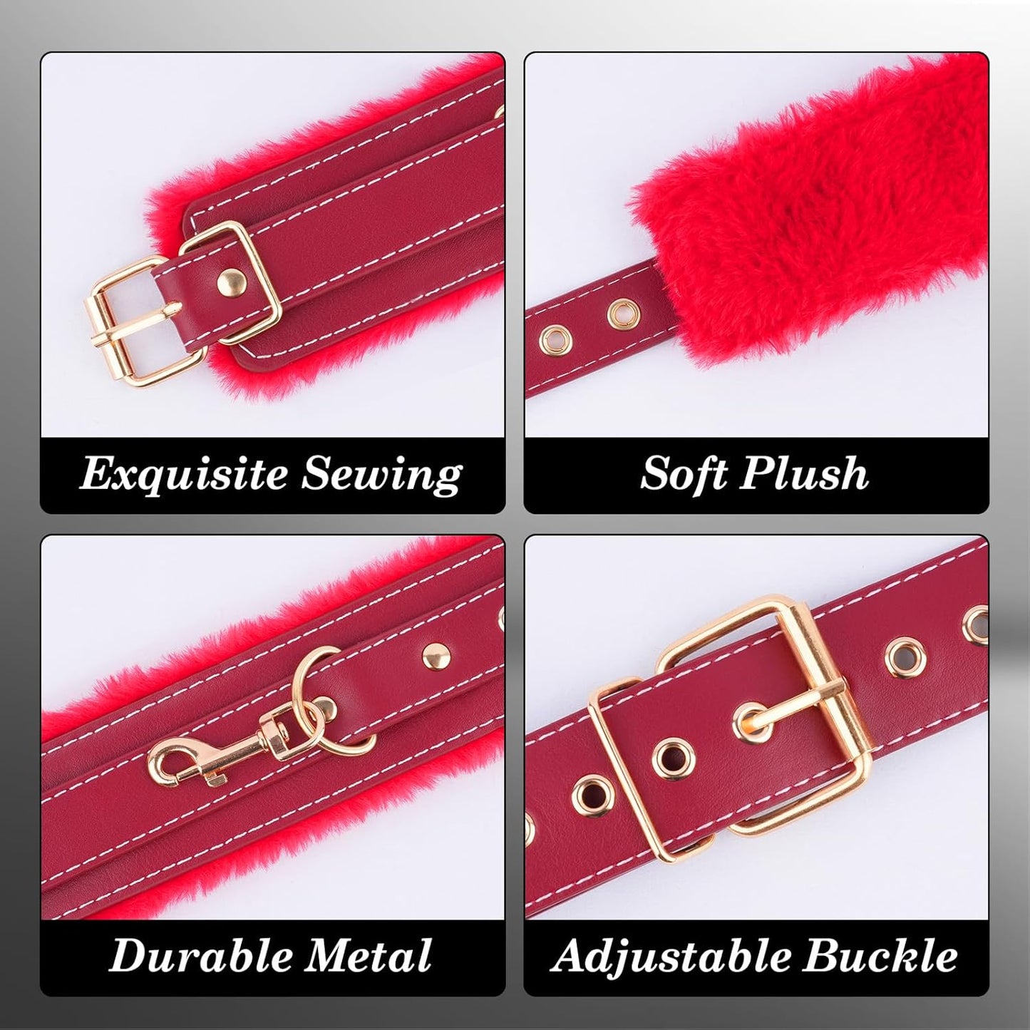 Set de sujeciones BDSM de cuero afelpado CloudBond