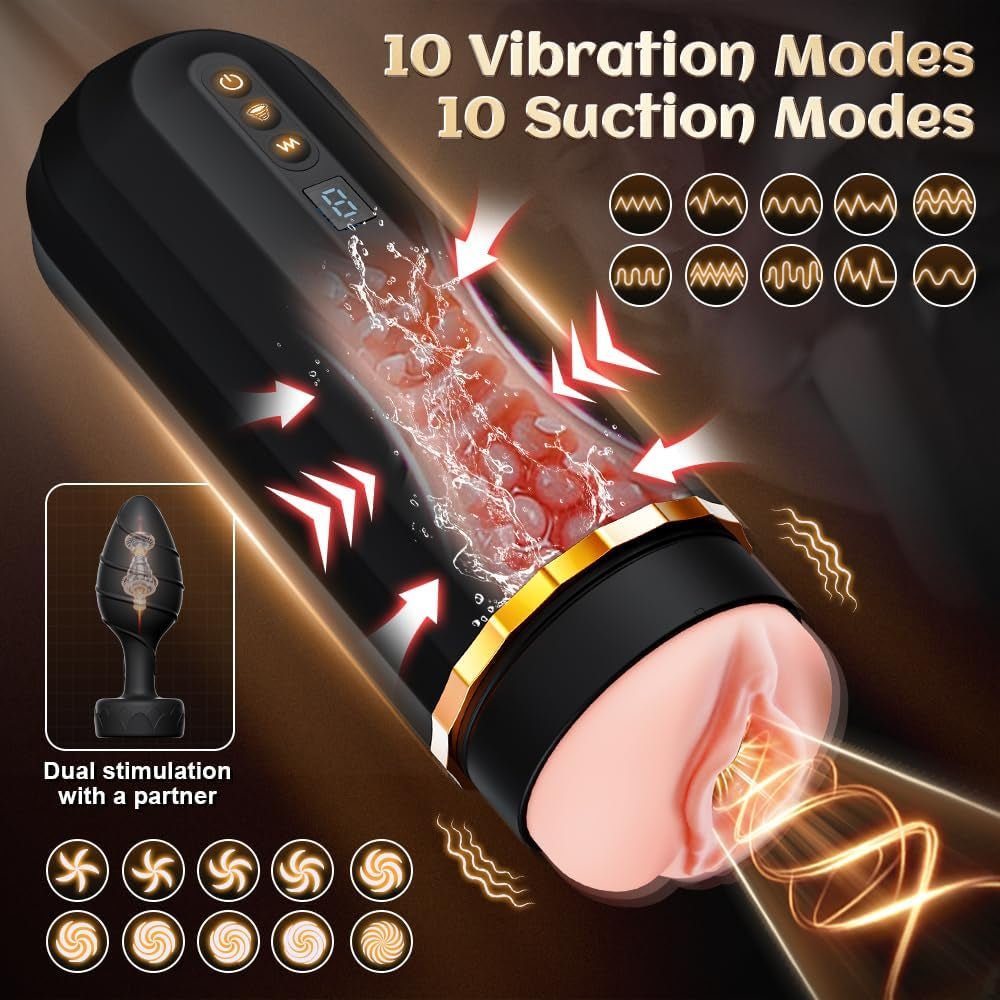 CommandSuite Male Stroker Set 10 Suction + 10 Vibe | AI + Plug