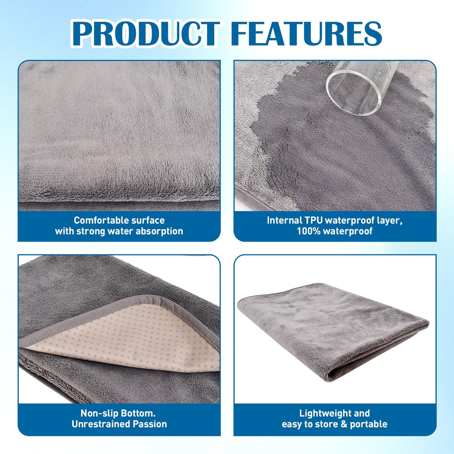 Manta íntima compacta e impermeable